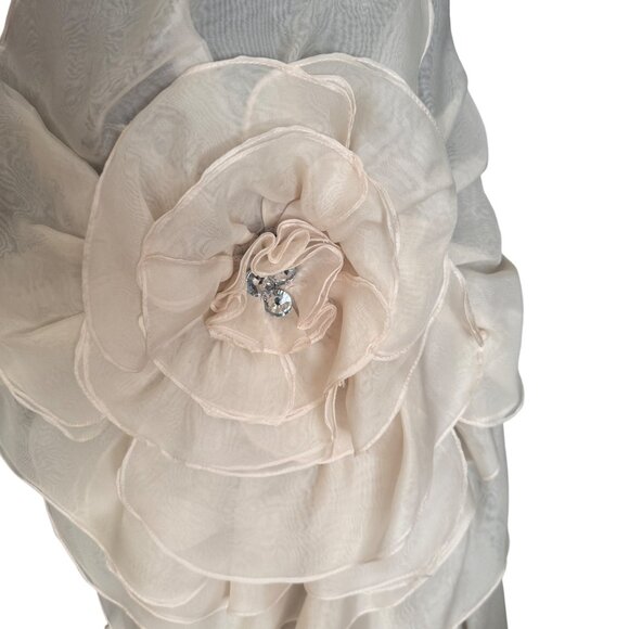 Andreas Fashions L.A.  Strapless Ball Gown  With Ruffled Flower Design Size M - Picture 2 of 9